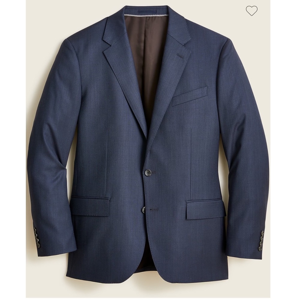 J.Crew Ludlow 42R Classic Fit Suit Jacket Italian Wool Lanificio Tollegno Navy